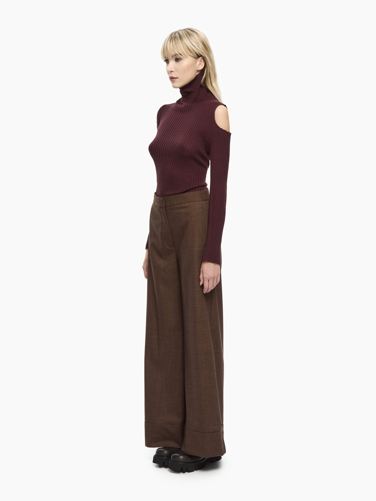 IXOS Pantaloni wide leg MARRONE