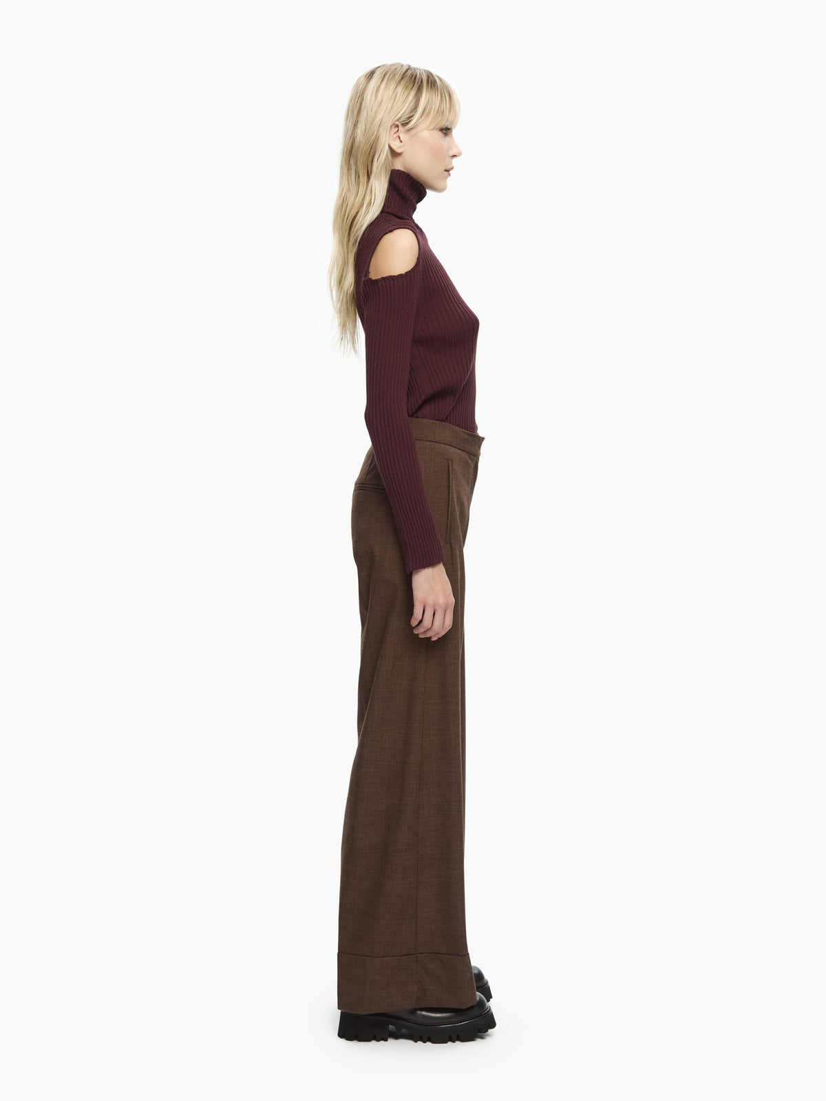 IXOS Pantaloni wide leg MARRONE
