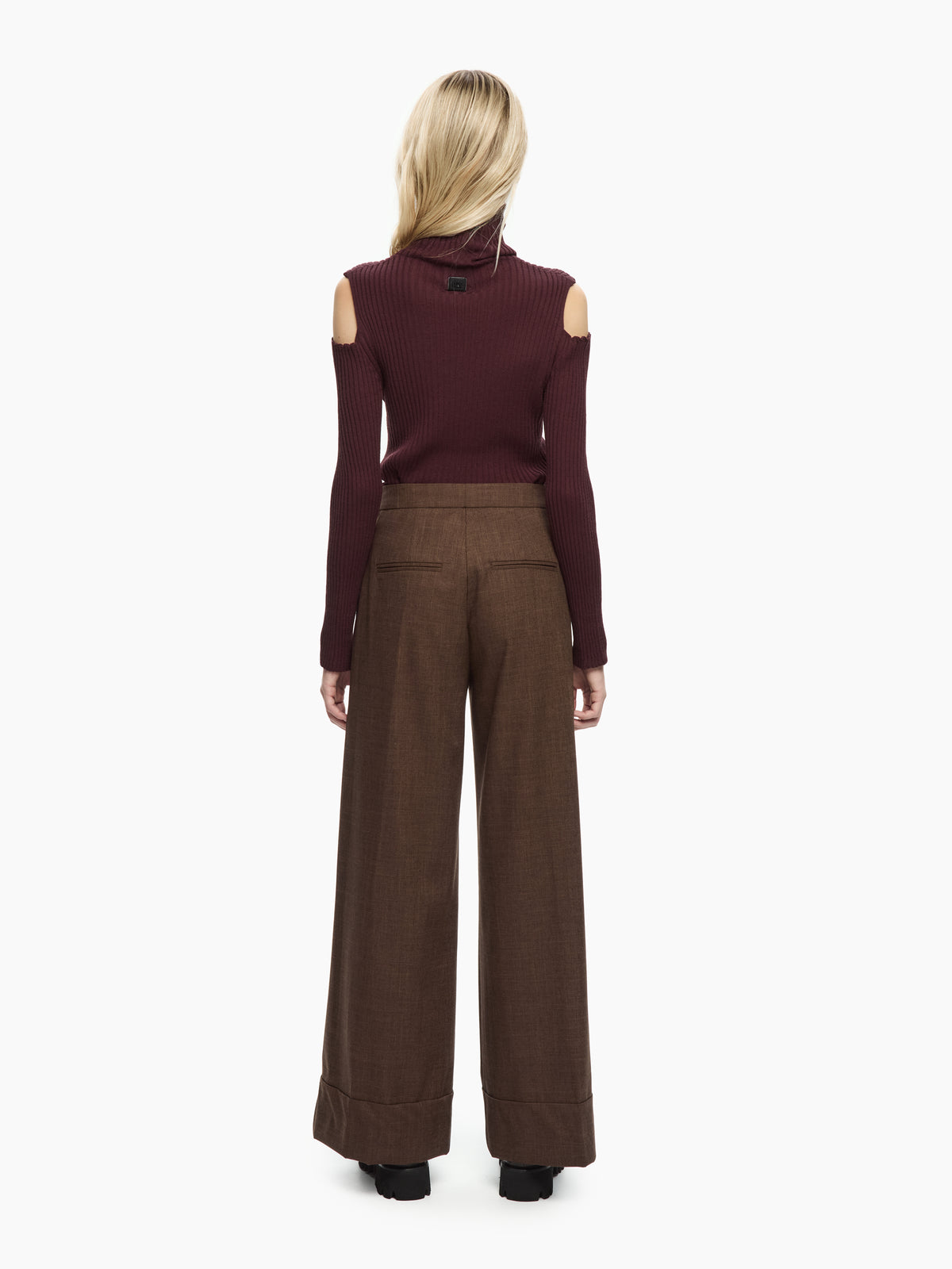IXOS Pantaloni wide leg MARRONE