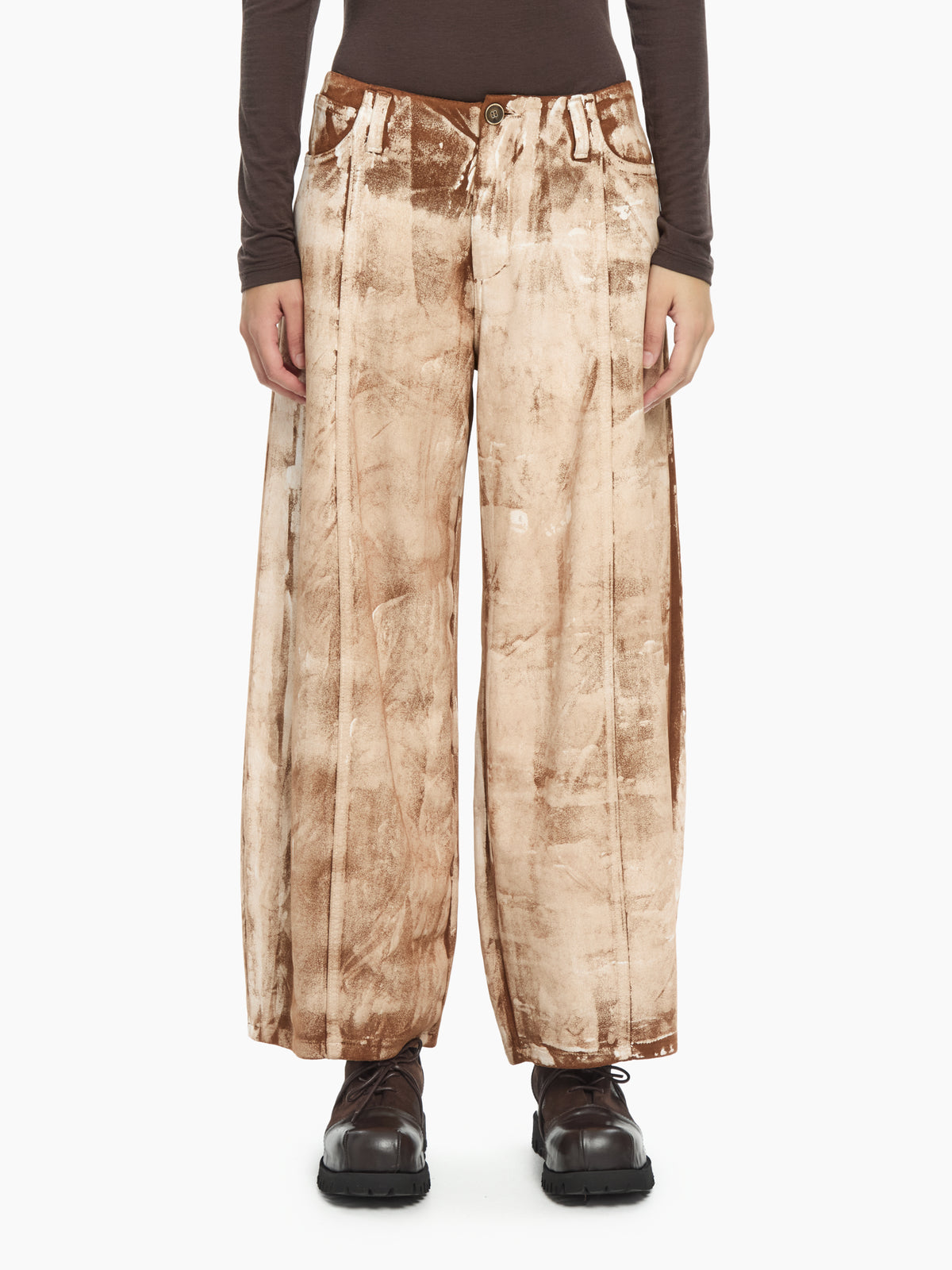 IXOS Pantaloni effetto materico MARRONE