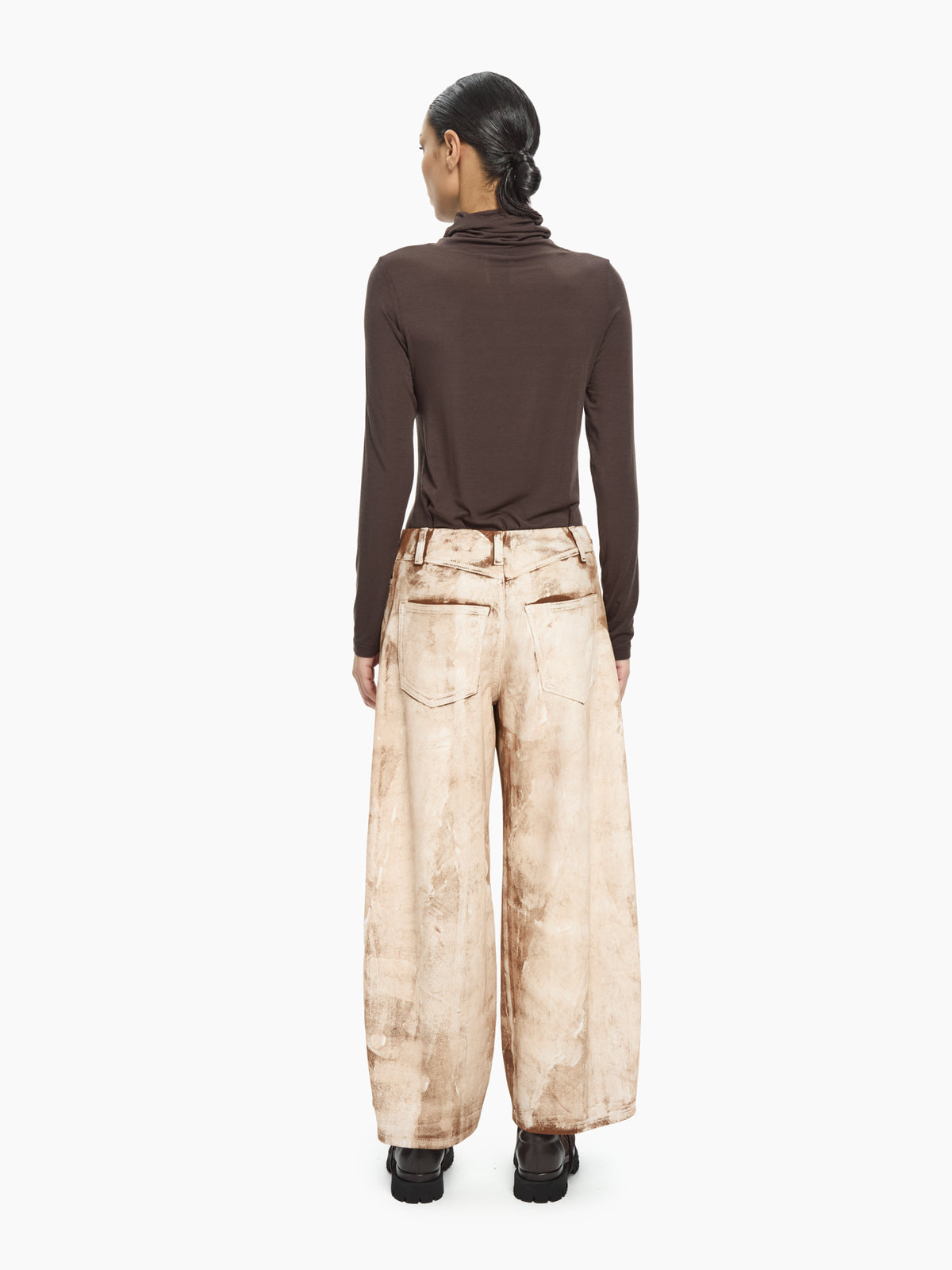 IXOS Pantaloni effetto materico MARRONE