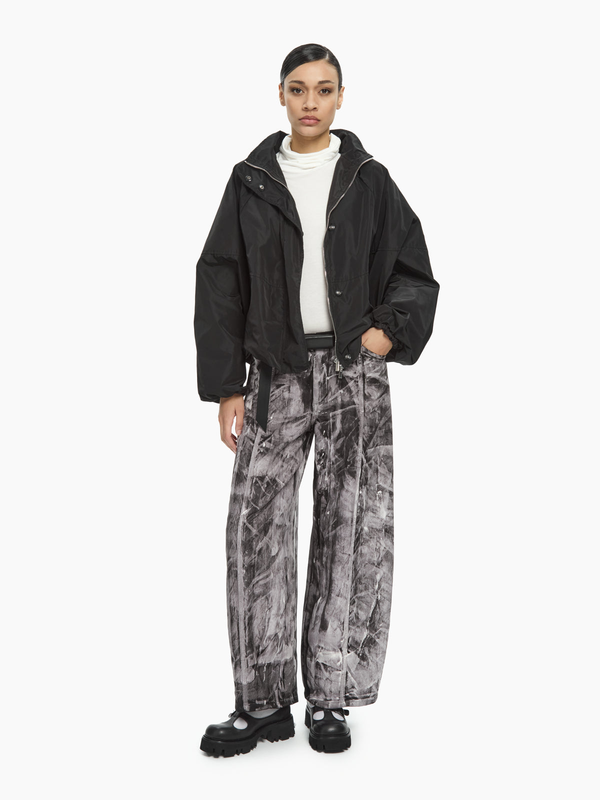 IXOS Pantaloni effetto materico NERO