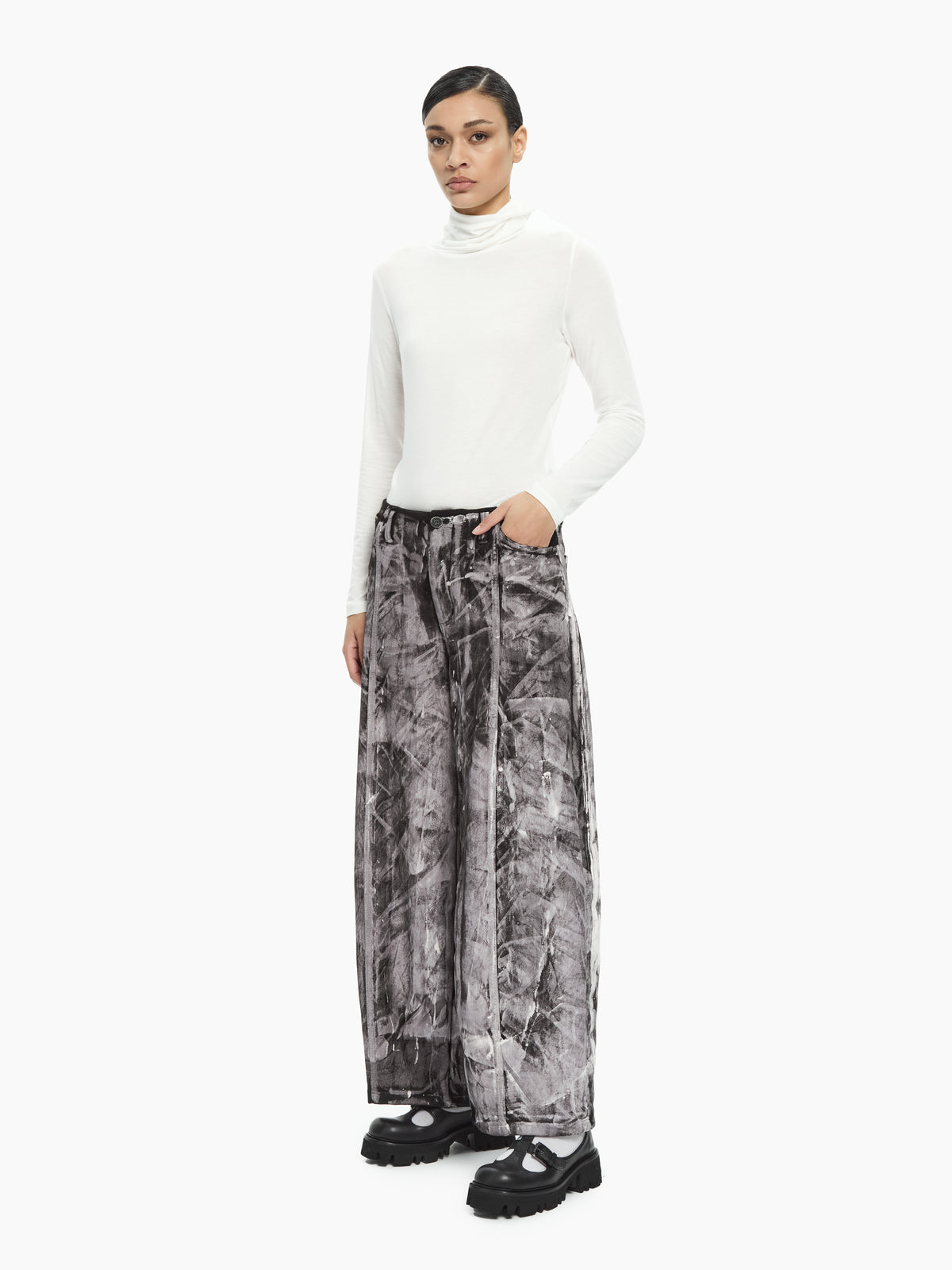 IXOS Pantaloni effetto materico NERO