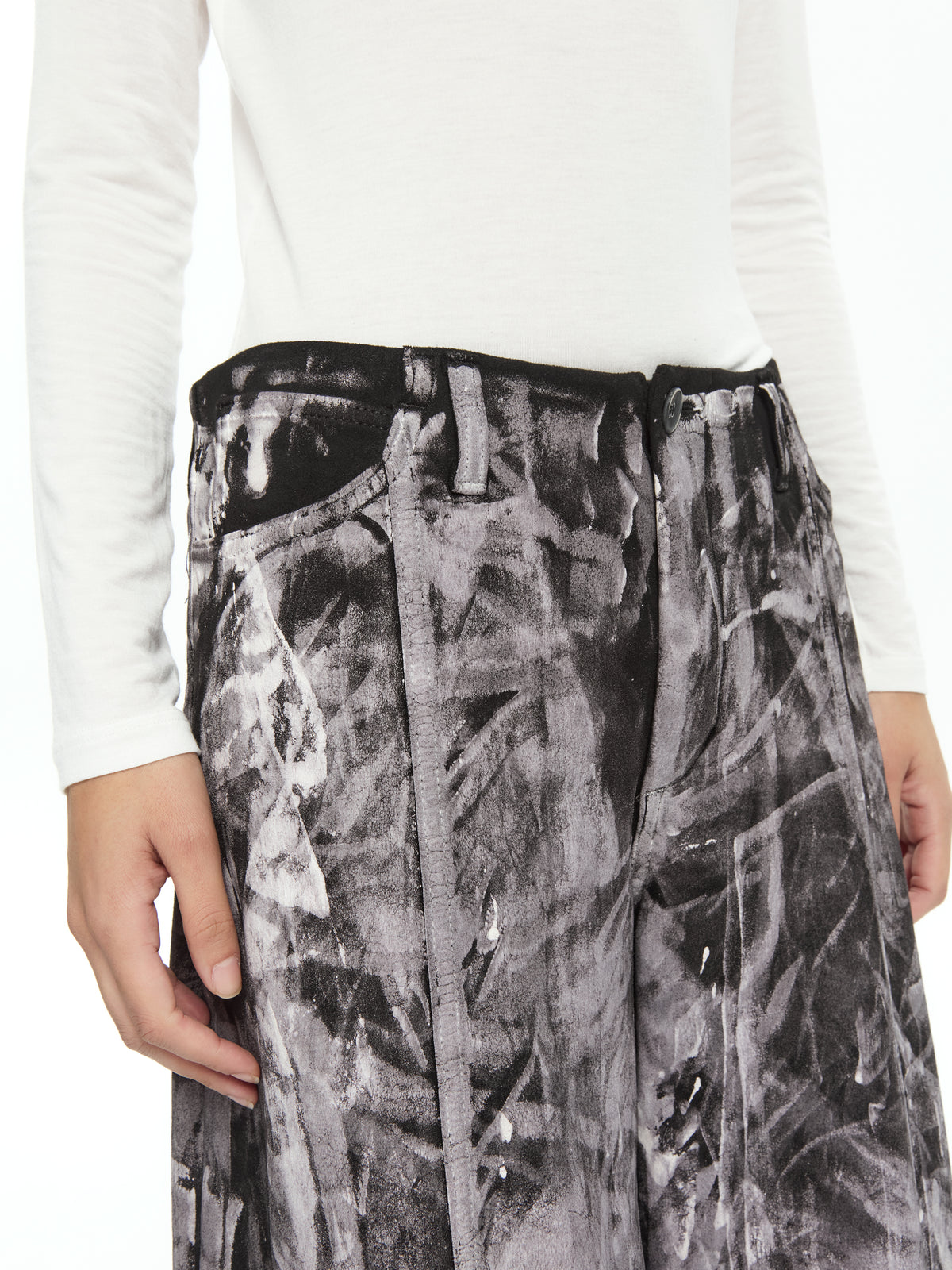 IXOS Pantaloni effetto materico NERO