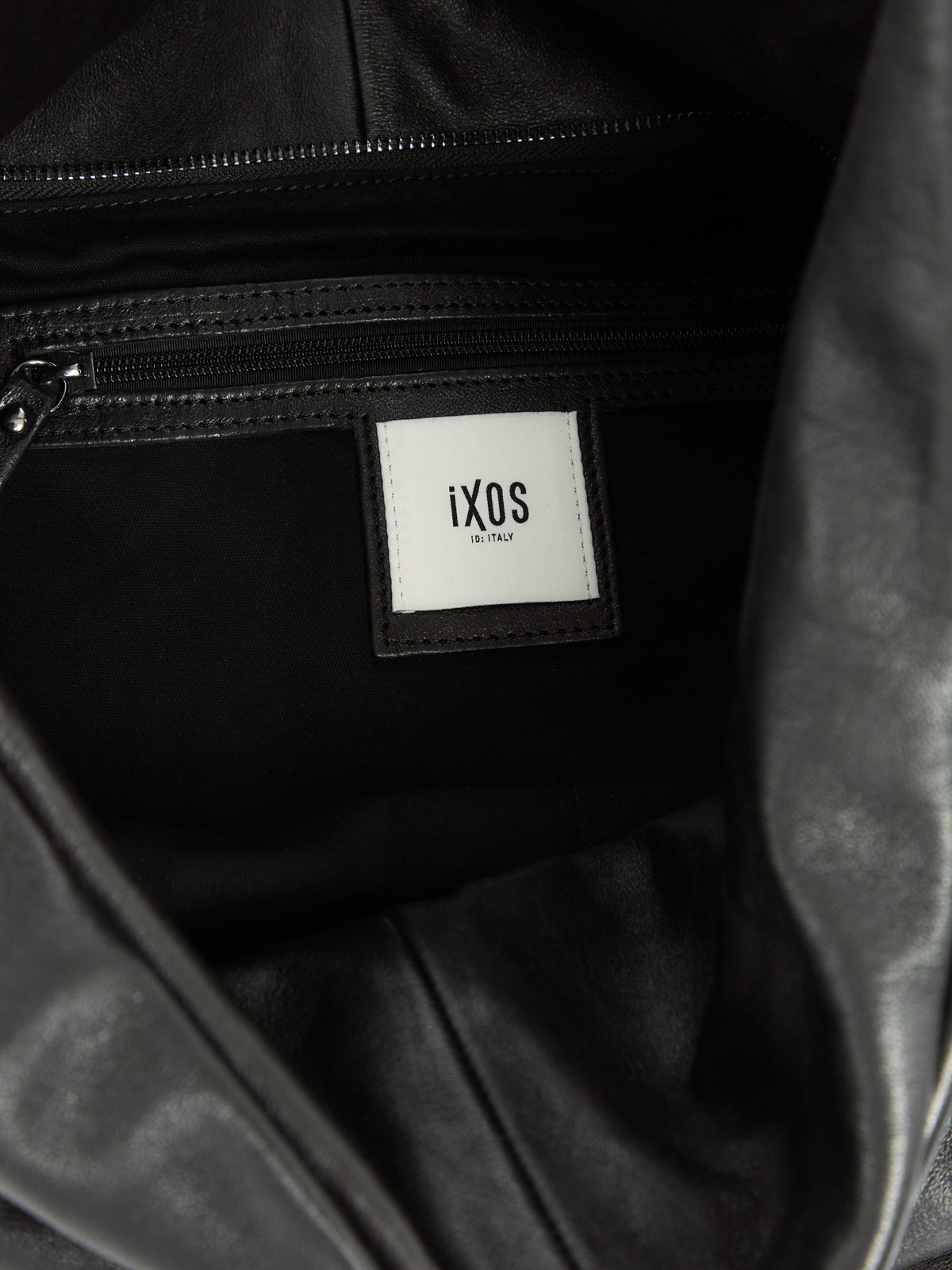 IXOS Borsa hobo morbida NERO+NERO
