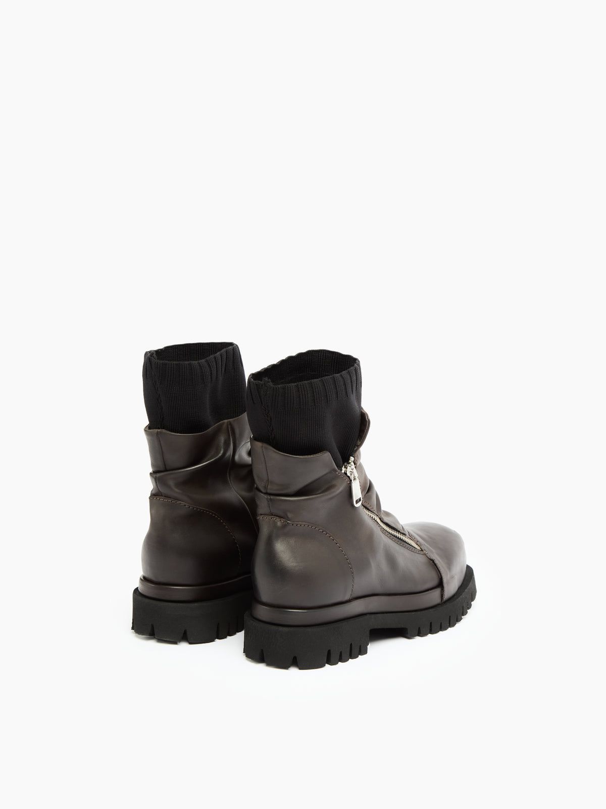 IXOS Stivaletto con zip e inserto in maglia MARRONE