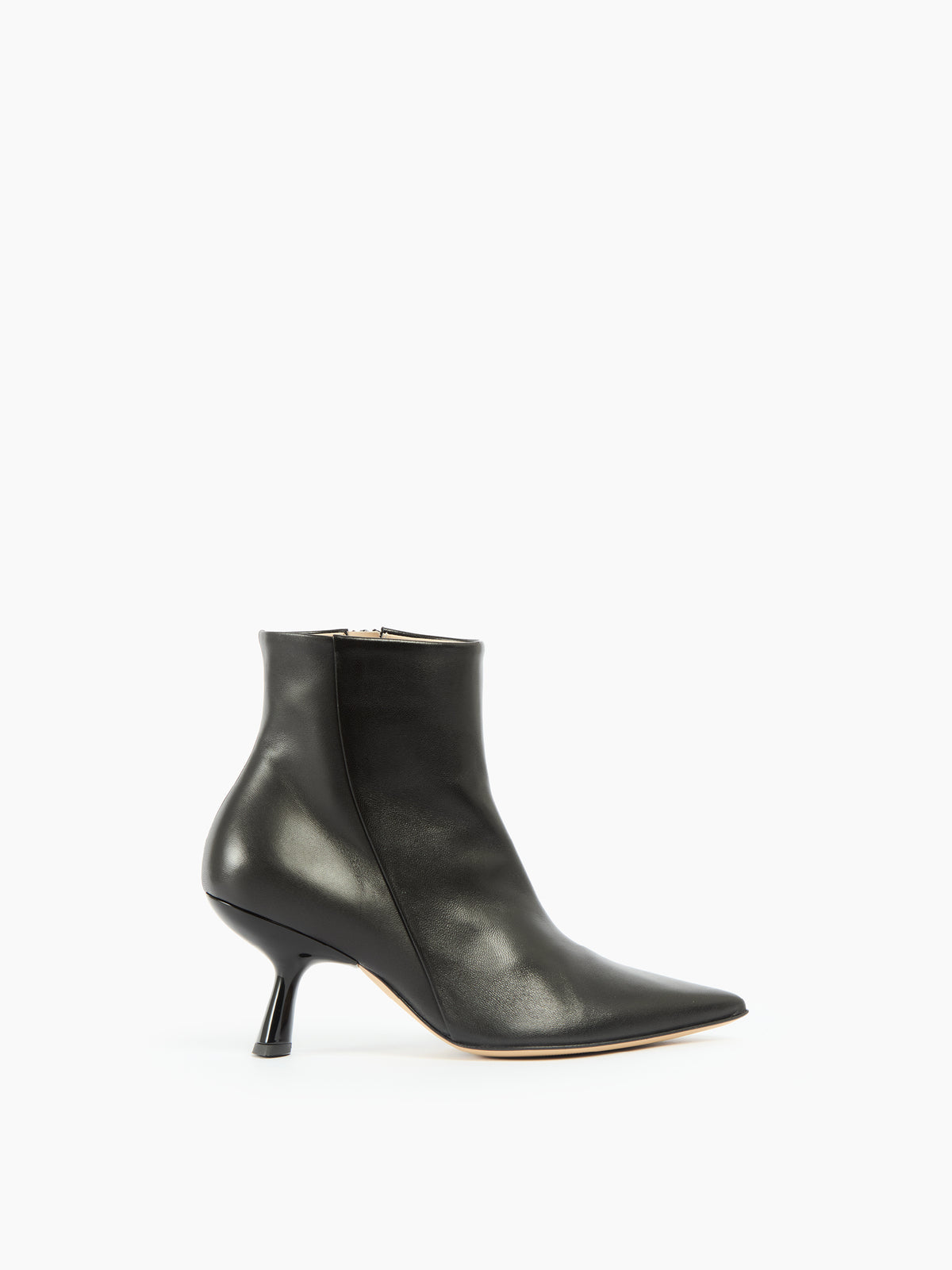 IXOS Stivaletto in pelle nera con tacco scultoreo NERO