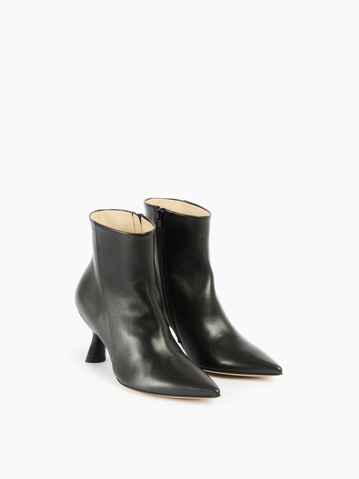 IXOS Stivaletto in pelle nera con tacco scultoreo NERO