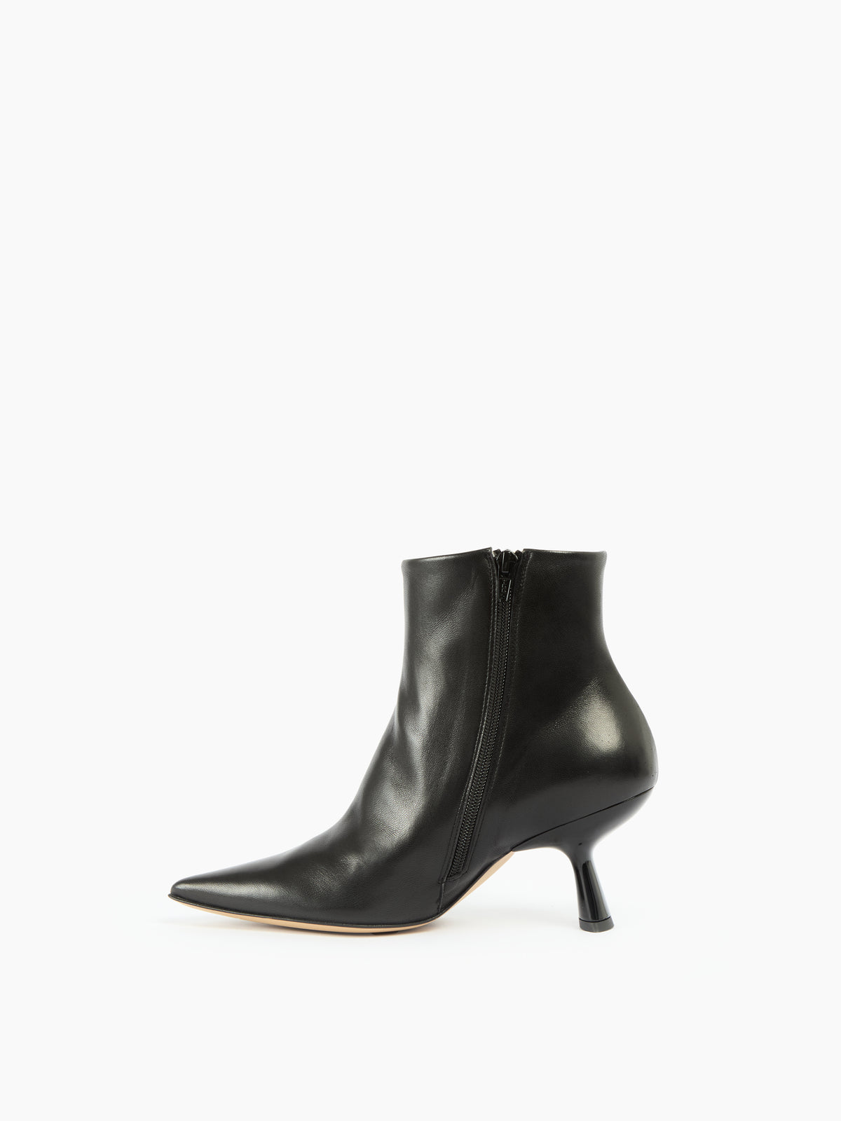 IXOS Stivaletto in pelle nera con tacco scultoreo NERO