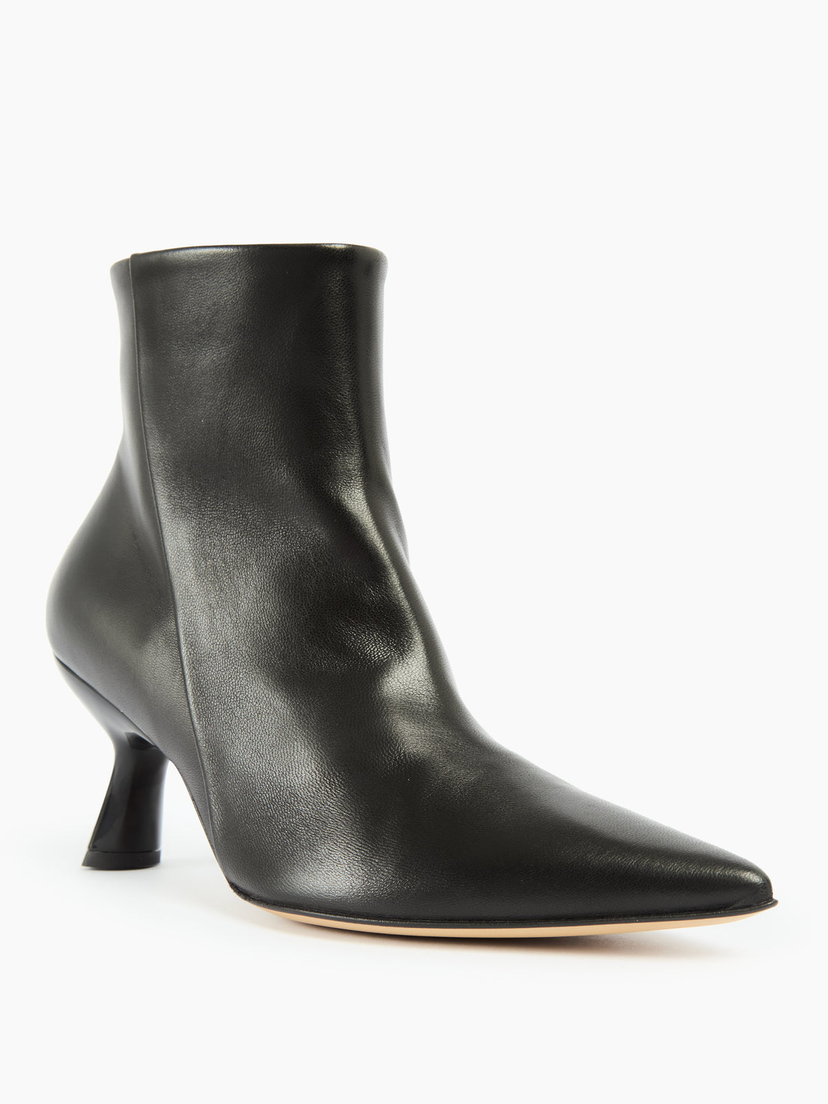 IXOS Stivaletto in pelle nera con tacco scultoreo NERO