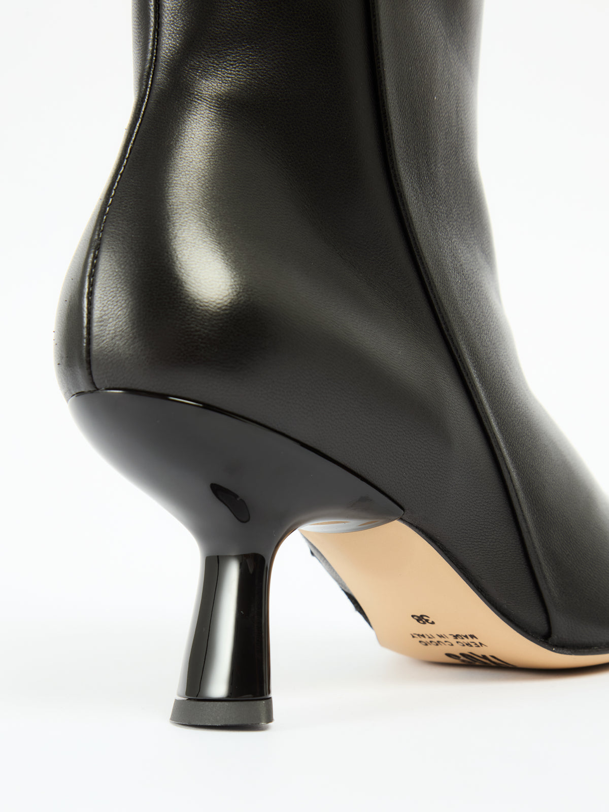 IXOS Stivaletto in pelle nera con tacco scultoreo NERO
