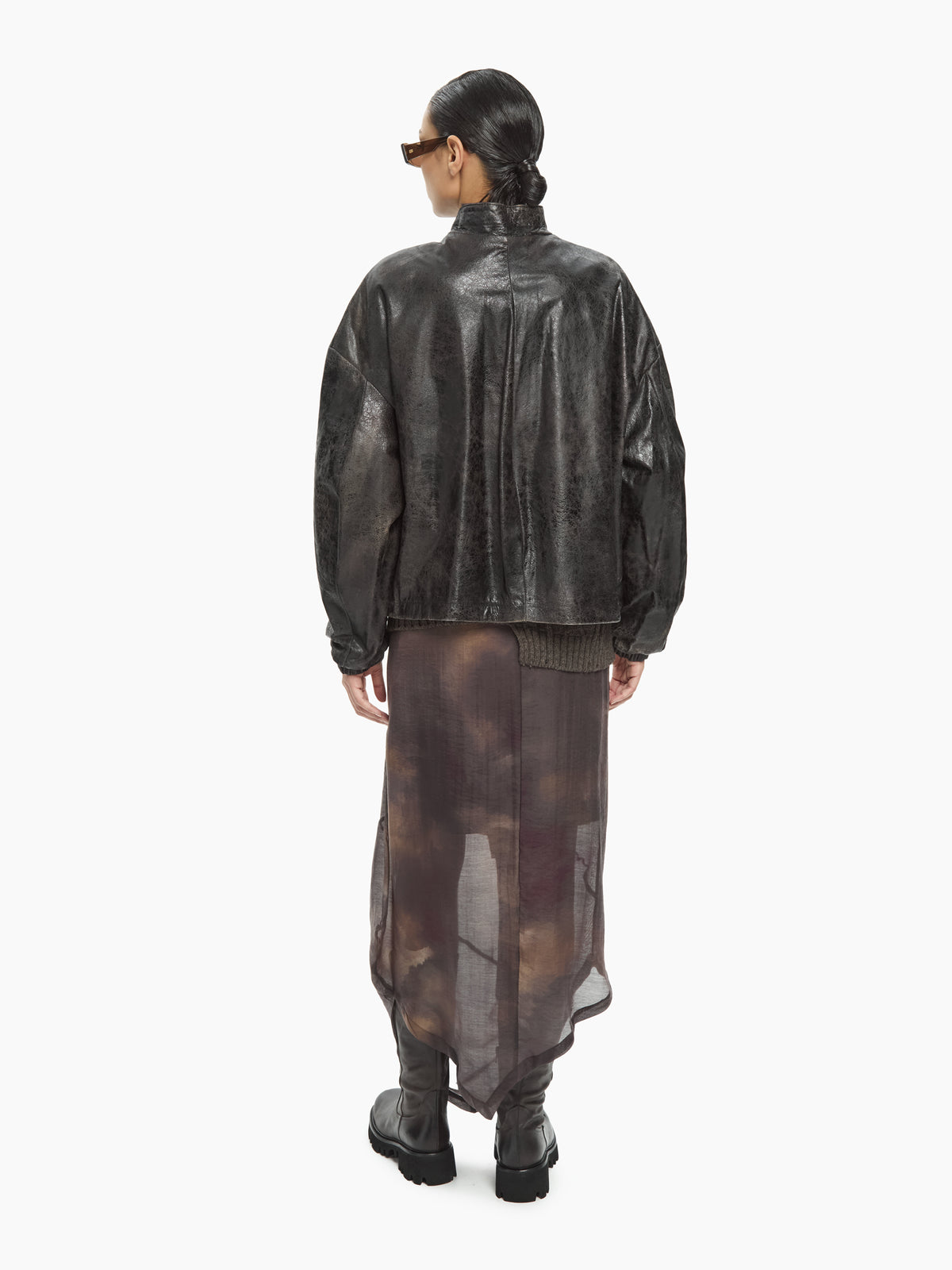 IXOS Bomber in pelle effetto vintage  MARRONE