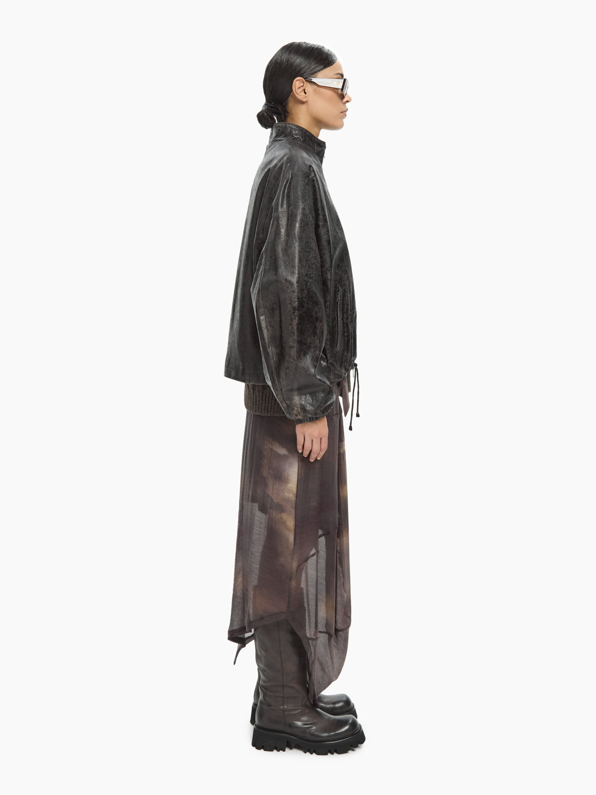 IXOS Bomber in pelle effetto vintage  MARRONE
