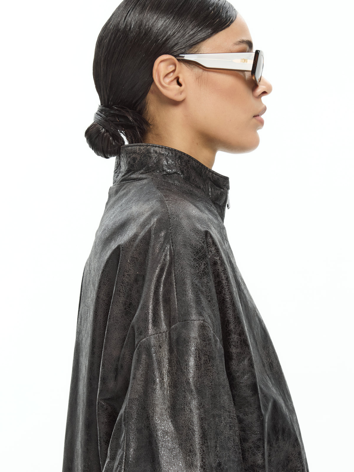 IXOS Bomber in pelle effetto vintage  MARRONE