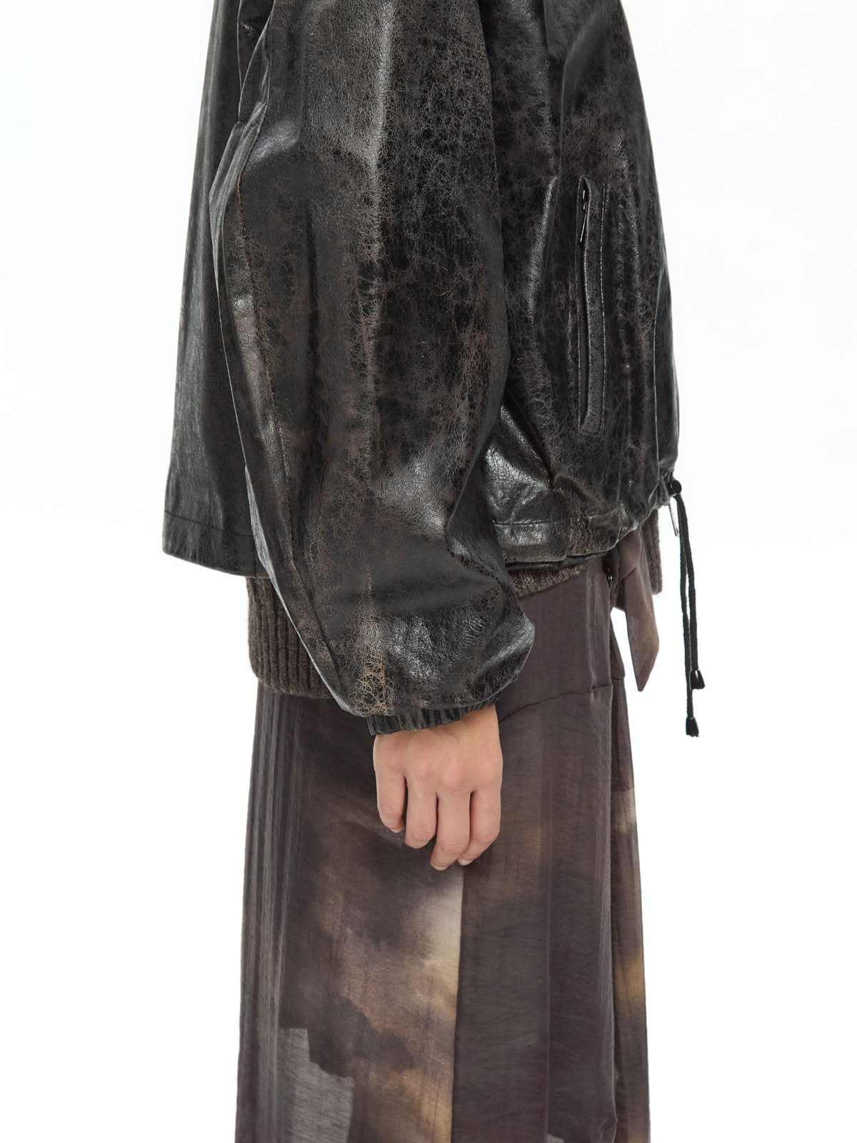 IXOS Bomber in pelle effetto vintage  MARRONE