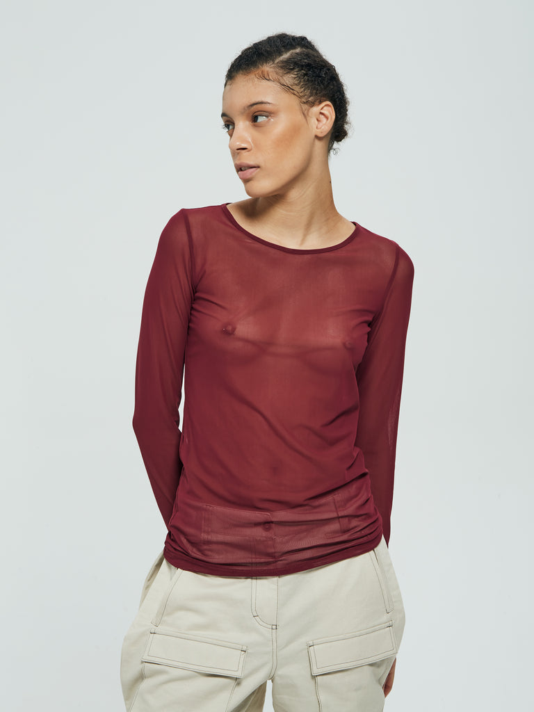 IXOS Maglia semi trasparente  ROSSO