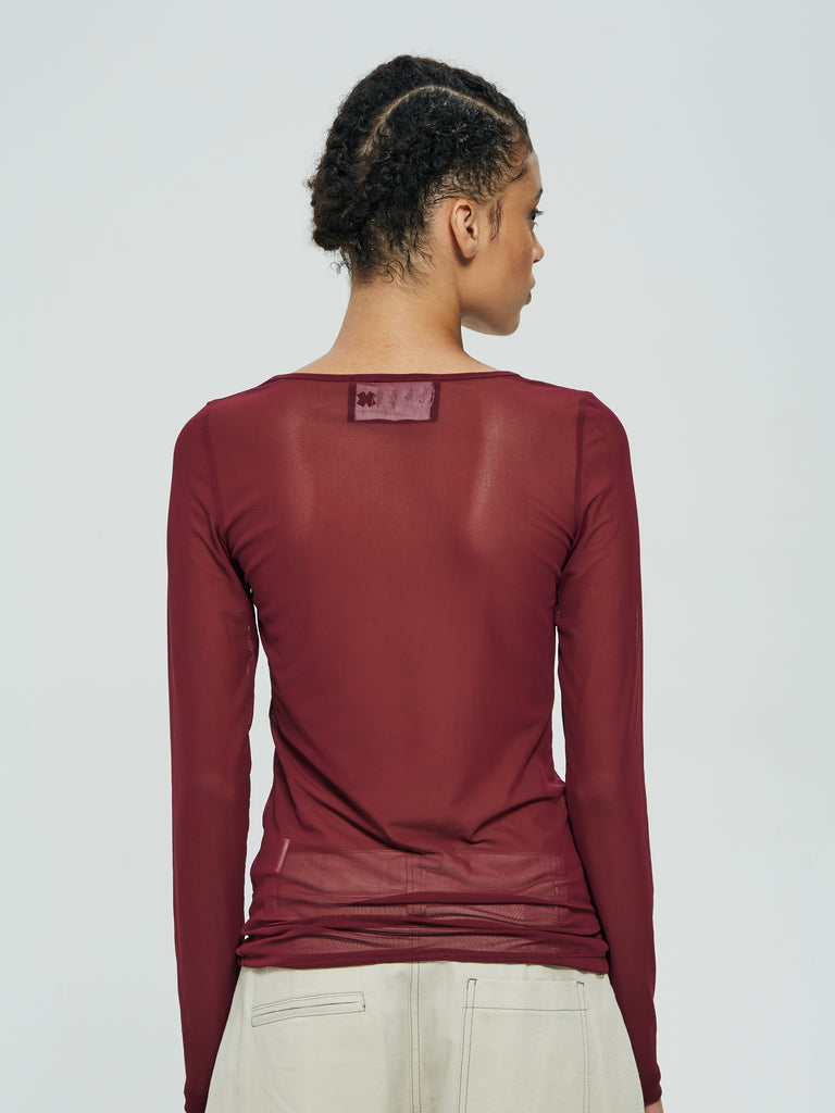 IXOS Maglia semi trasparente  ROSSO