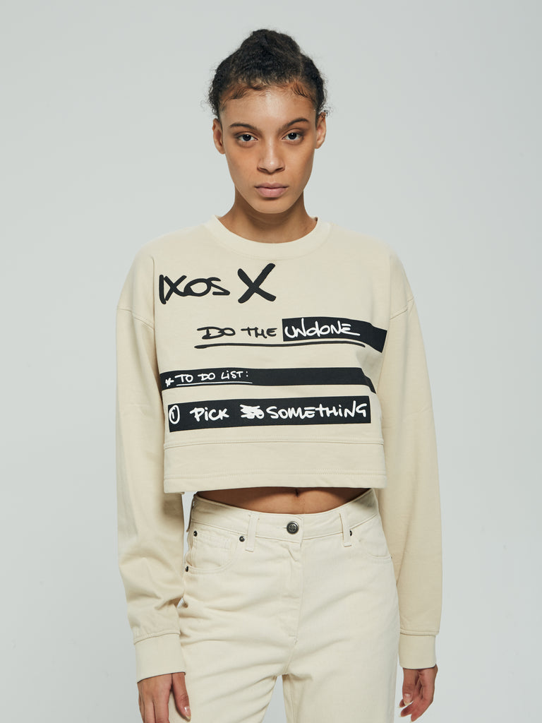 IXOS Felpa cropped X-stream BEIGE