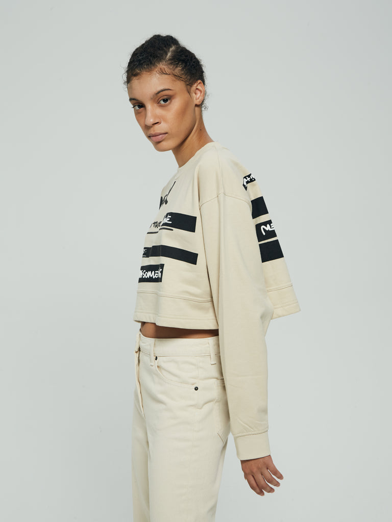 IXOS Felpa cropped X-stream BEIGE
