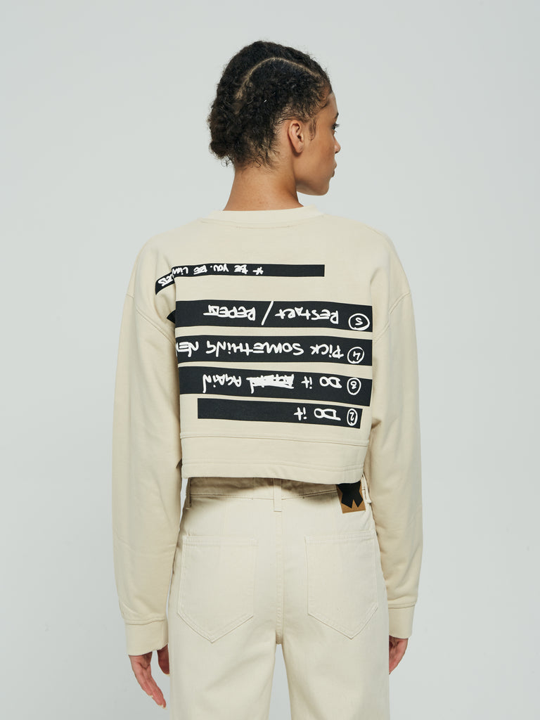 IXOS Felpa cropped X-stream BEIGE