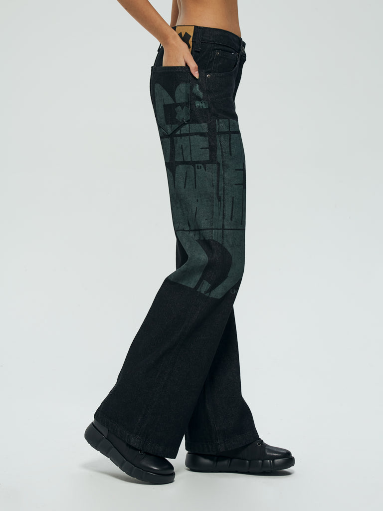 IXOS Jeans a zampa NERO