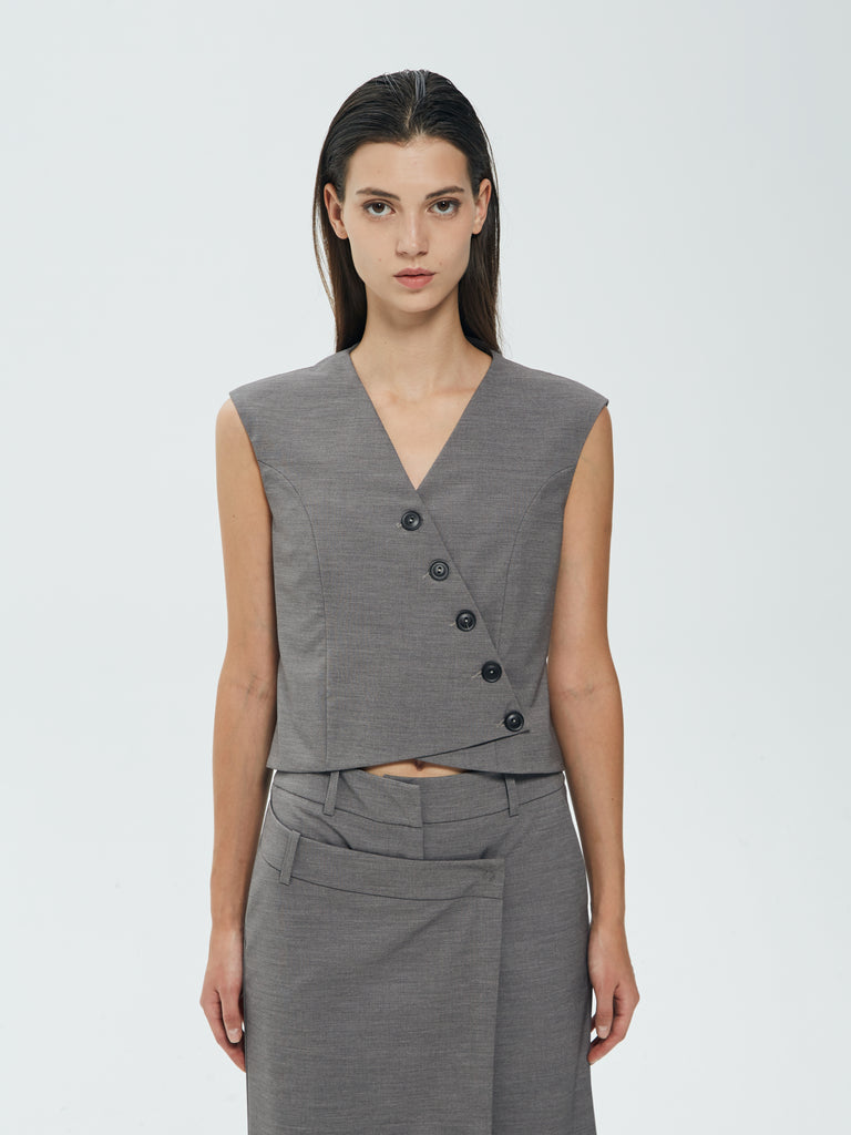IXOS GIlet con allacciatura obliqua GRIGIO