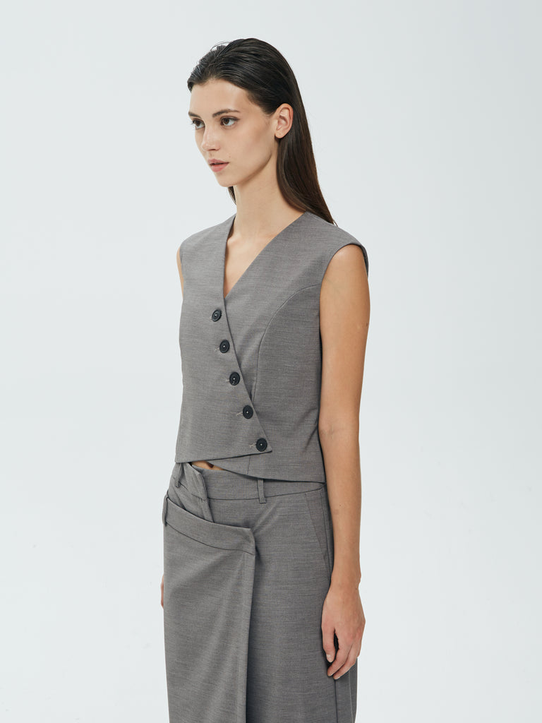 IXOS GIlet con allacciatura obliqua GRIGIO