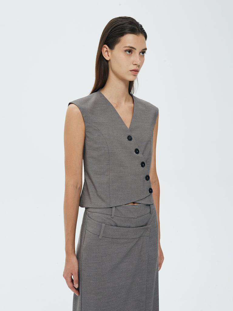 IXOS GIlet con allacciatura obliqua GRIGIO