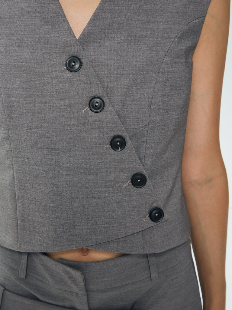 IXOS GIlet con allacciatura obliqua GRIGIO