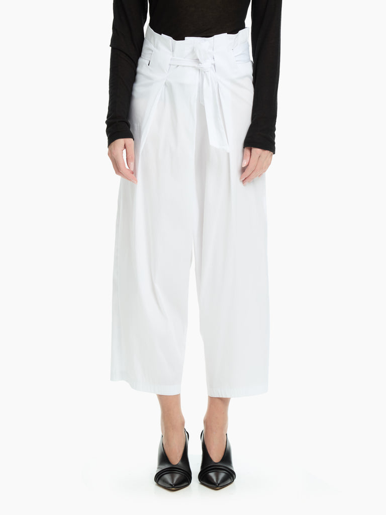 IXOS Pantaloni ampi con nodo in vita BIANCO