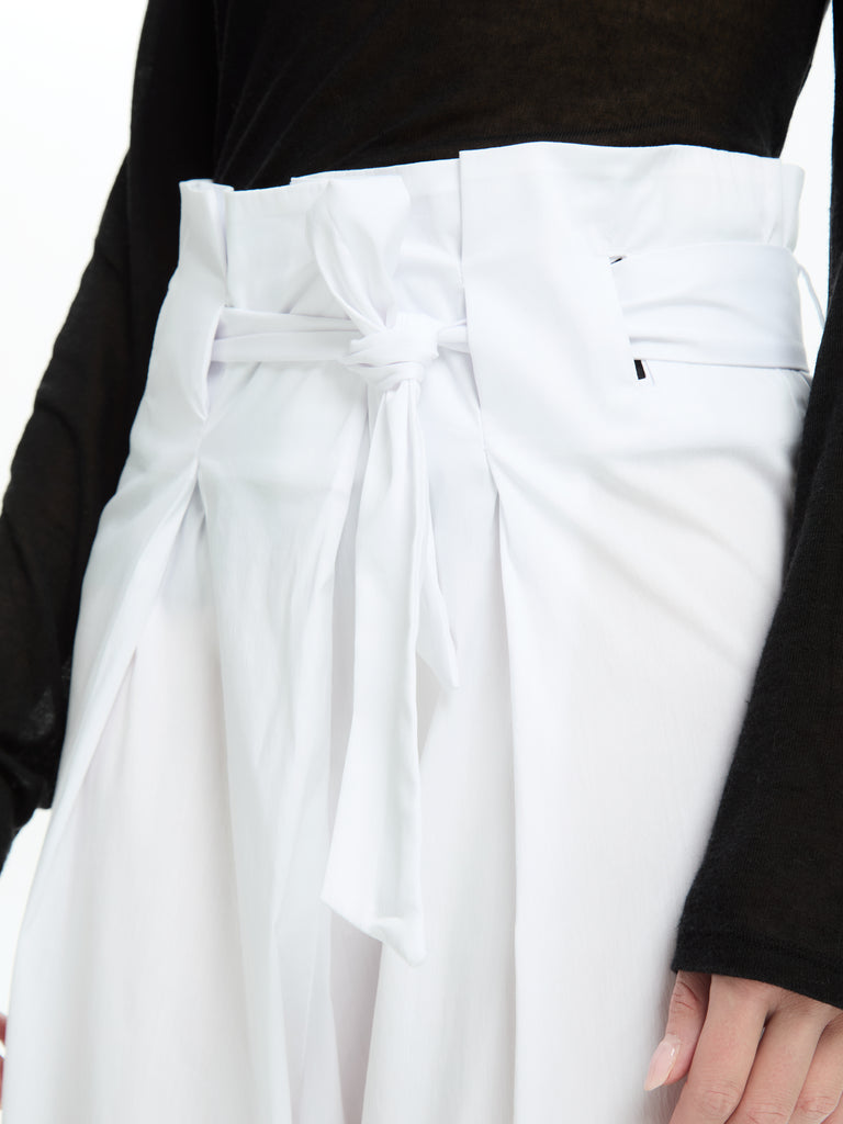 IXOS Pantaloni ampi con nodo in vita BIANCO