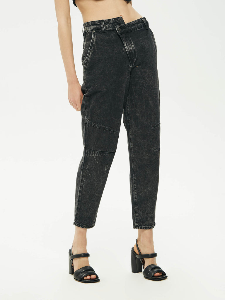 IXOS Jeans con chiusura decentrata NERO
