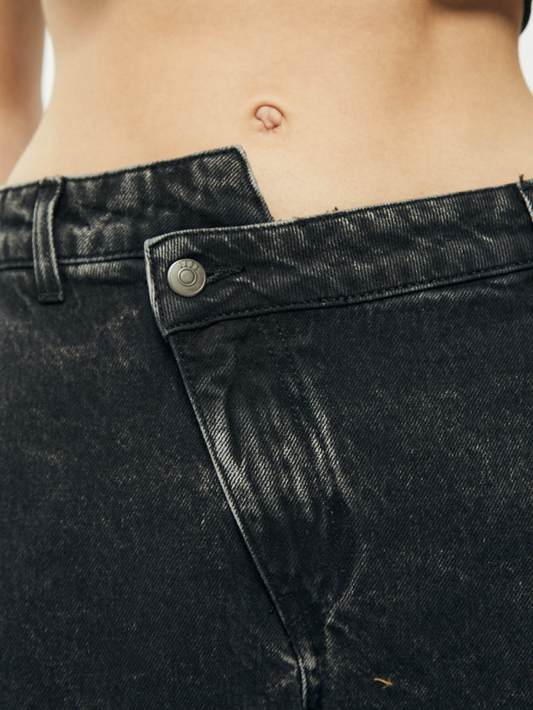 IXOS Jeans con chiusura decentrata NERO