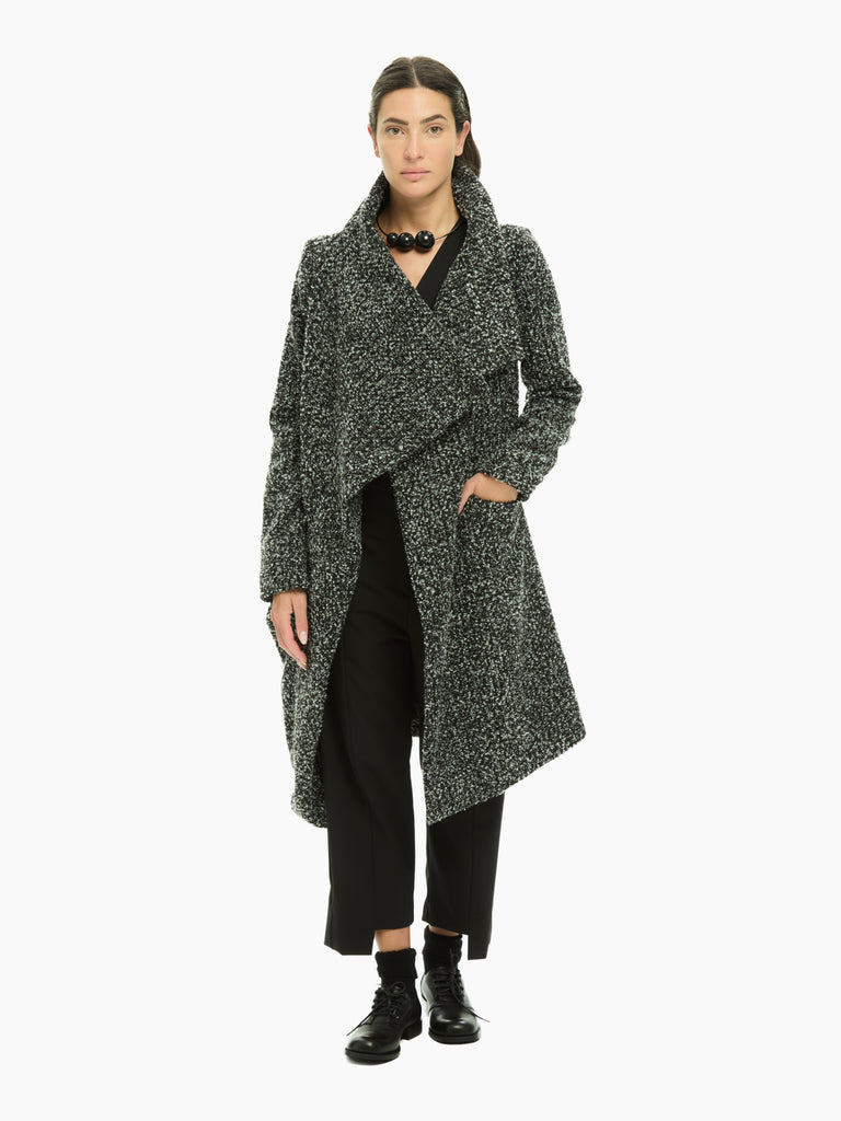IXOS Cappotto Bouclé Asimmetrico GRIGIO