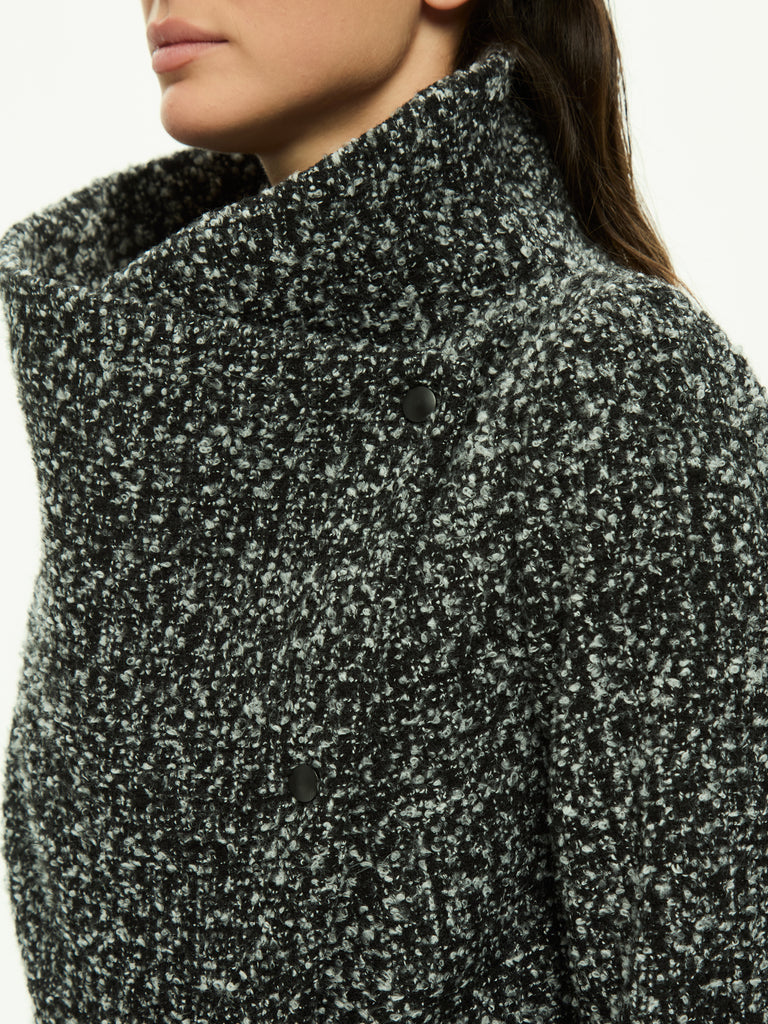 IXOS Cappotto Bouclé Asimmetrico GRIGIO