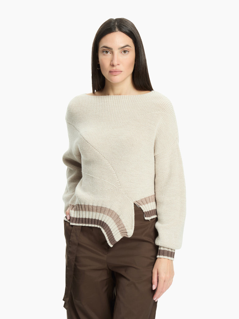 IXOS Maglia con collo a barca BEIGE