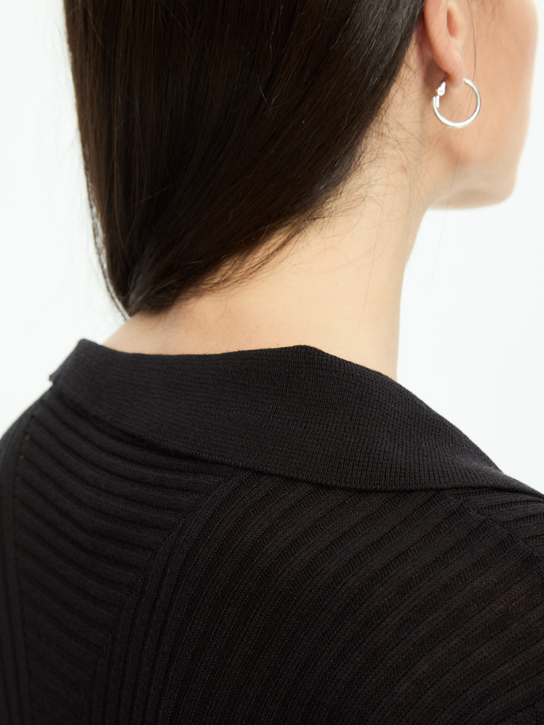 IXOS Maglia a coste con colletto asimmetrico NERO
