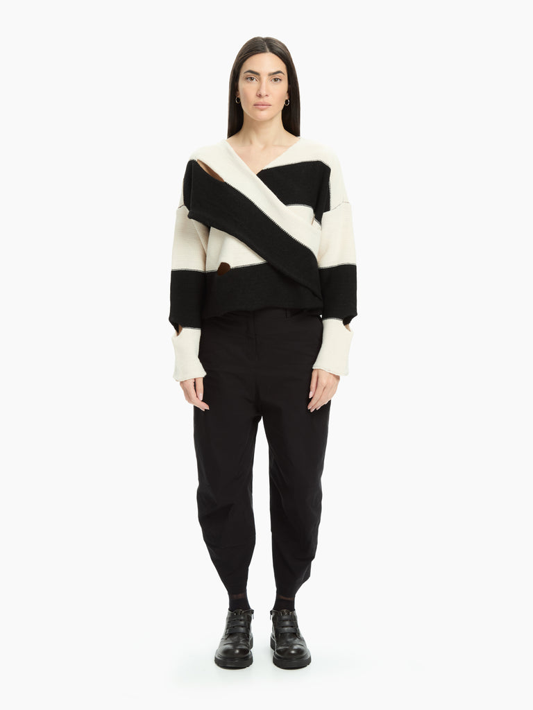 IXOS Maglia incrociata a righe NERO