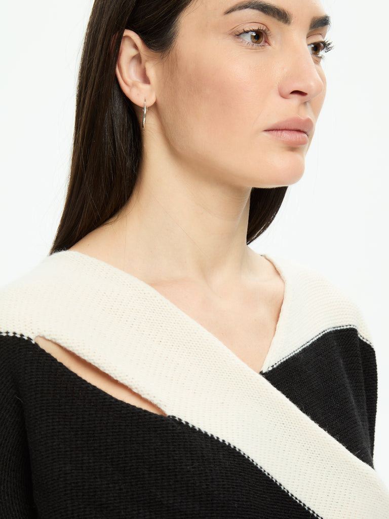 IXOS Maglia incrociata a righe NERO