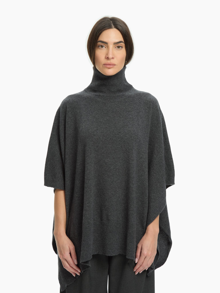 IXOS Poncho dolcevita in maglia GRIGIO