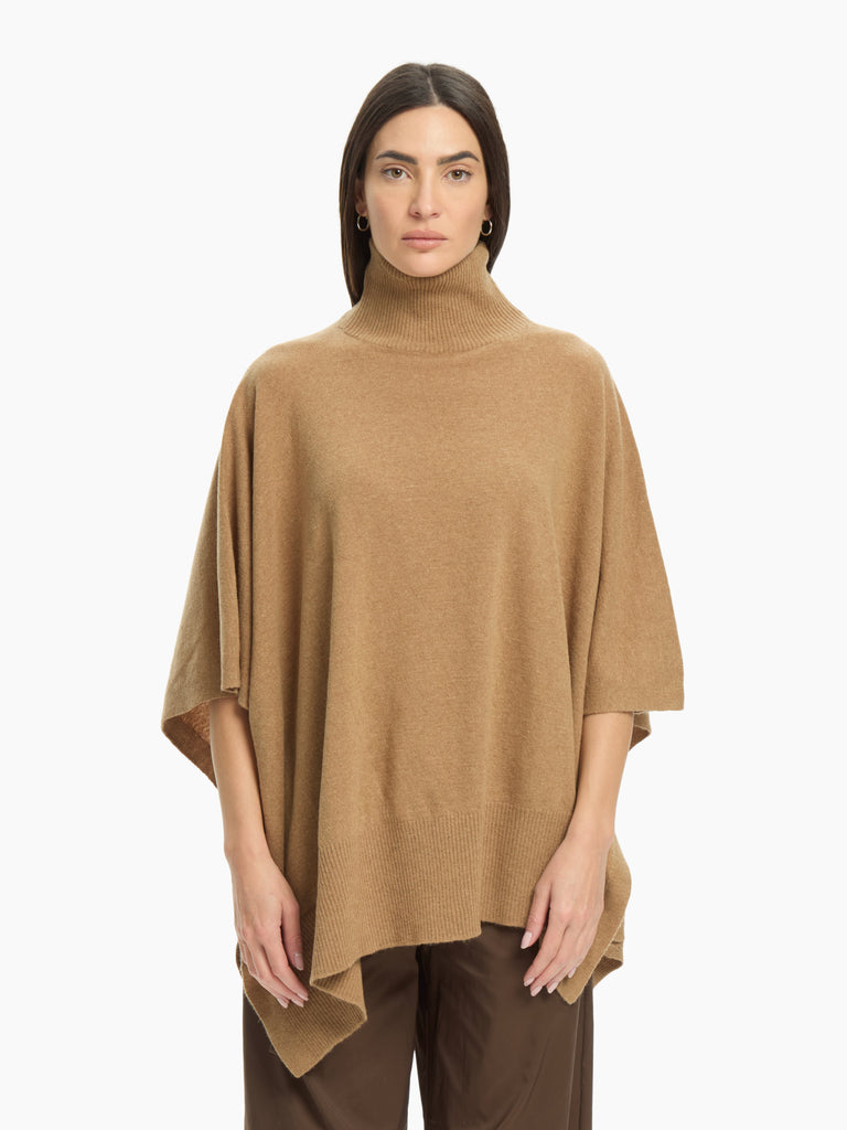 IXOS Poncho dolcevita in maglia BEIGE