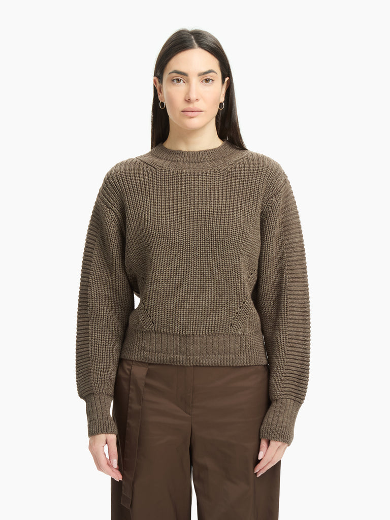 IXOS Pullover in maglia compatta MARRONE
