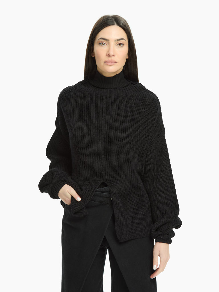 IXOS Maglia con spacco frontale NERO