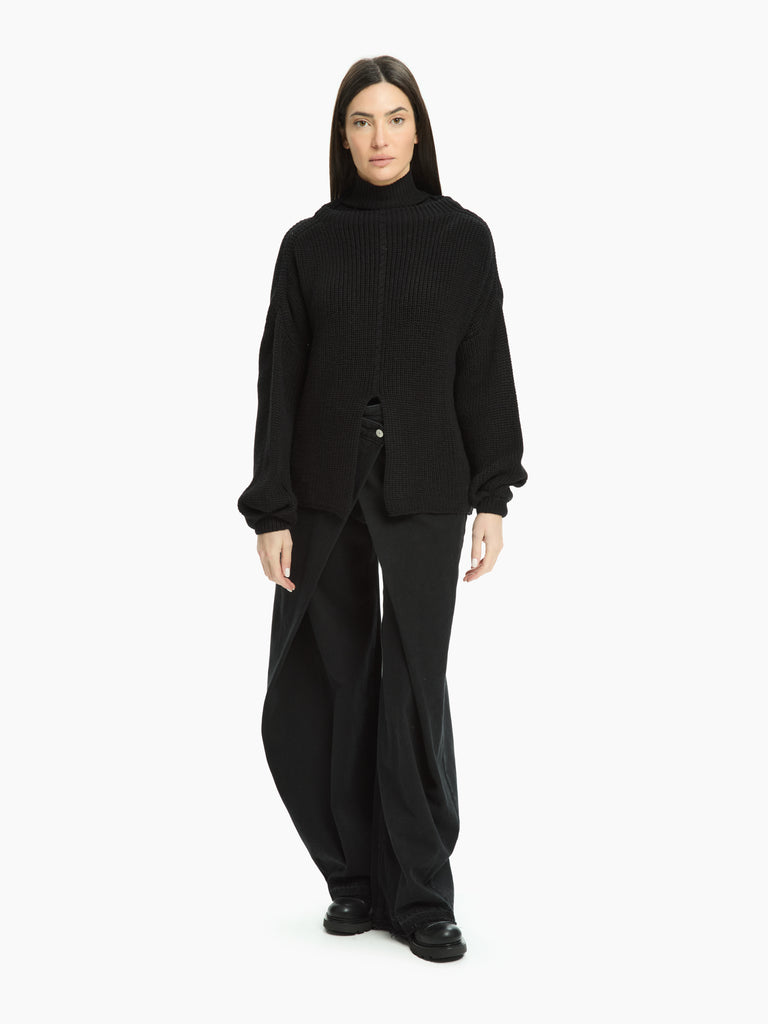 IXOS Maglia con spacco frontale NERO