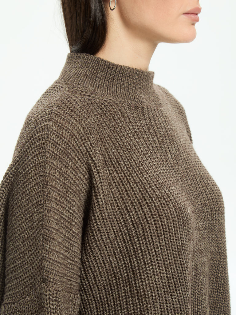 IXOS Maglia con collo a cratere MARRONE