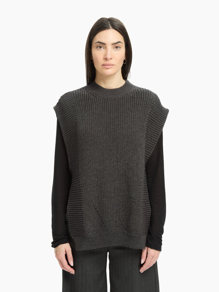 IXOS Gilet in maglia strutturata GRIGIO