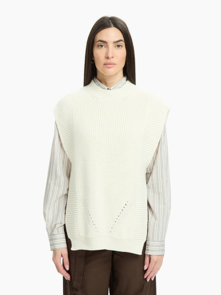 IXOS Gilet in maglia strutturata BIANCO