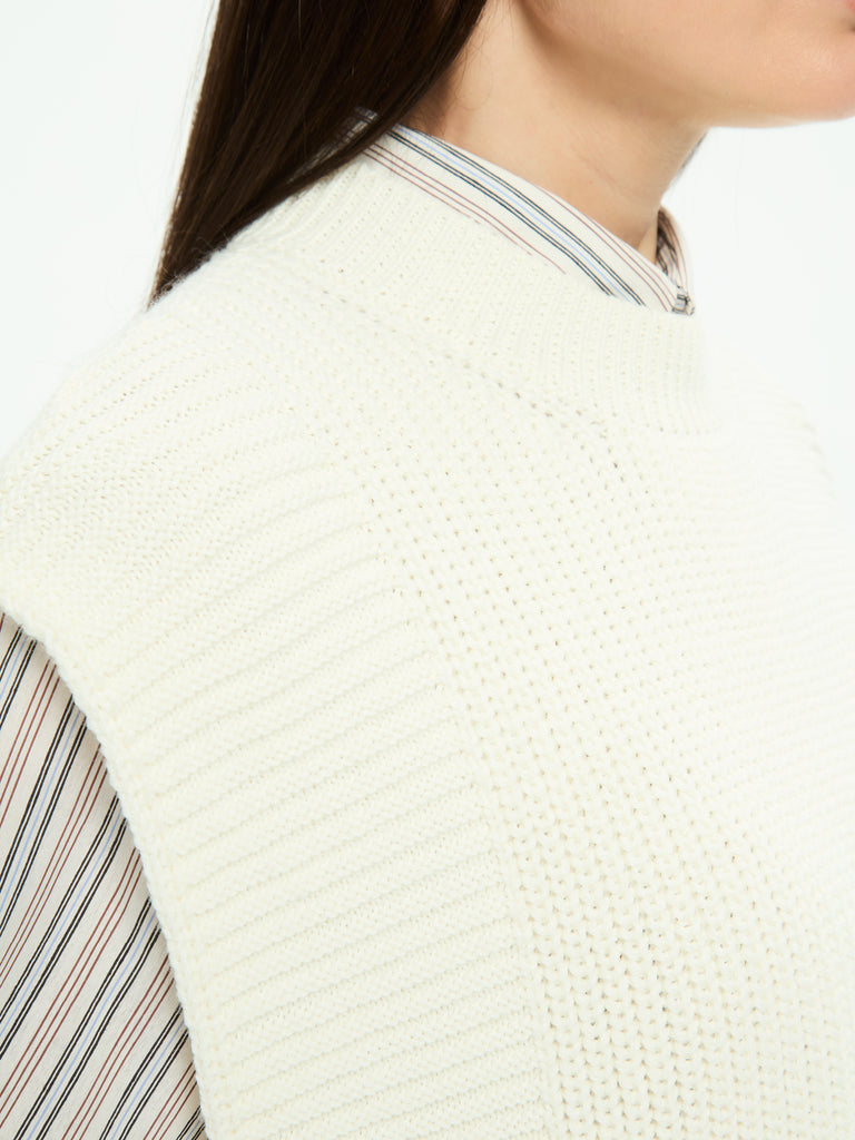 IXOS Gilet in maglia strutturata BIANCO