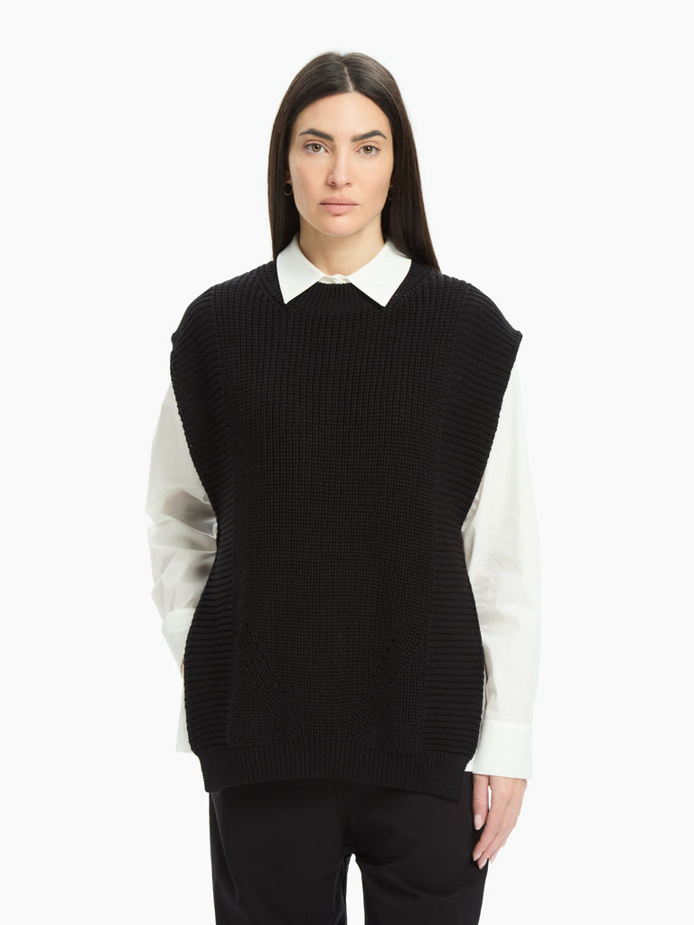 IXOS Gilet in maglia strutturata NERO