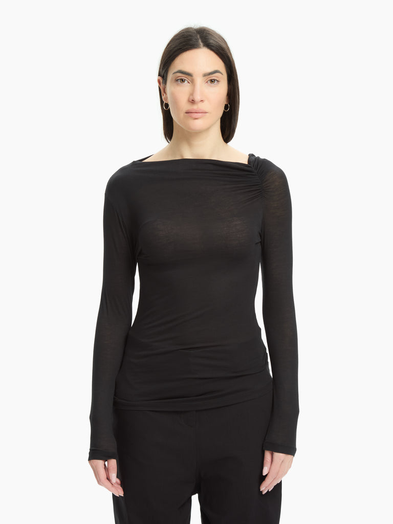 IXOS Top con drappeggio NERO